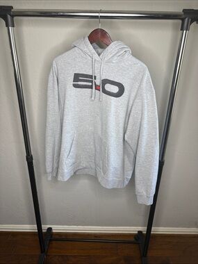 Port and Company Light Gray Hoodie with Black 5:0 Logo and Red Accent